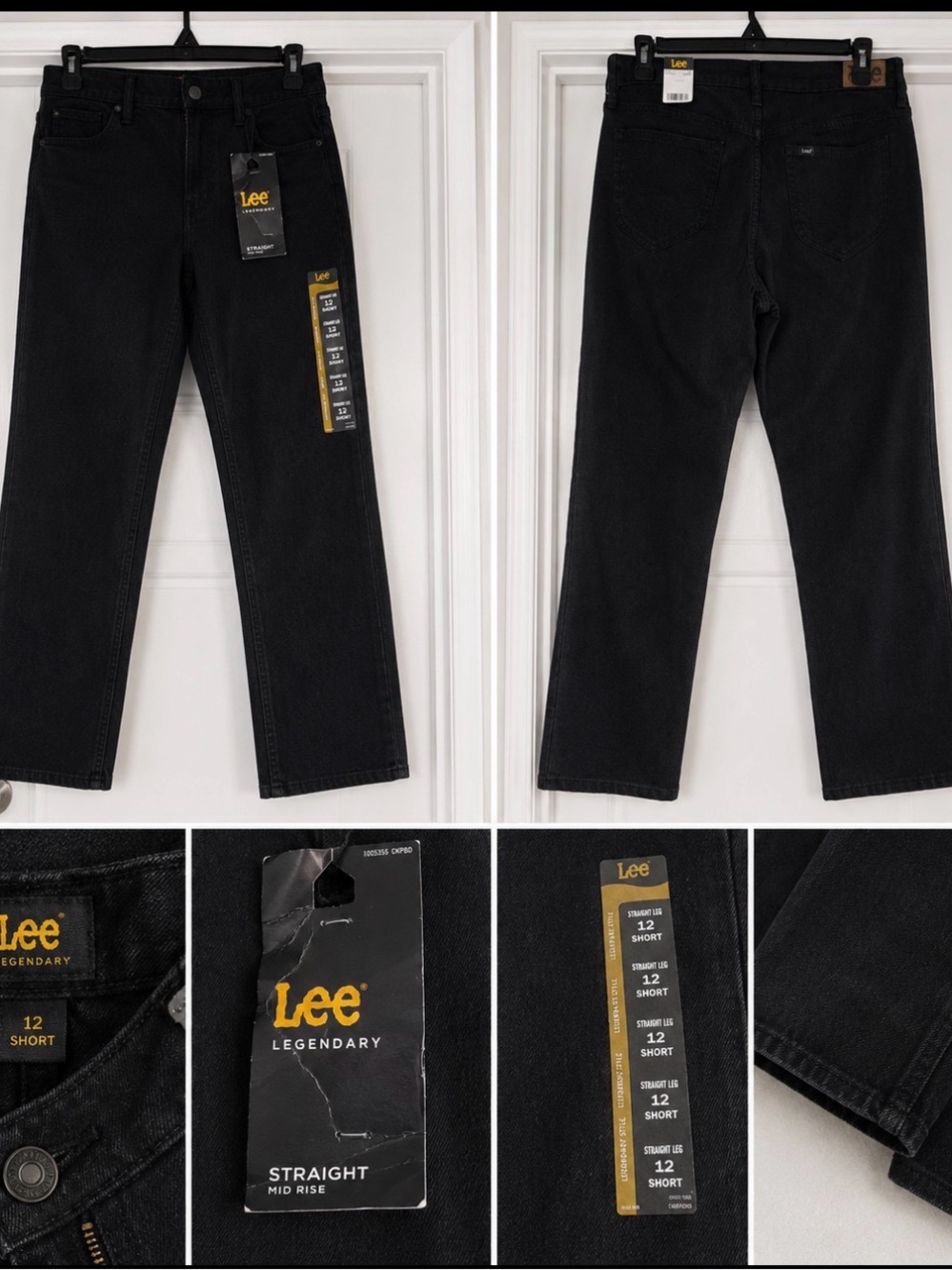 Lee Straight Mid-Rise Jeans in Black